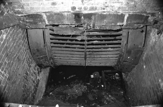 The ventilating fan at Cardowan Colliery, photographed in April 1982, three months after the explosion.