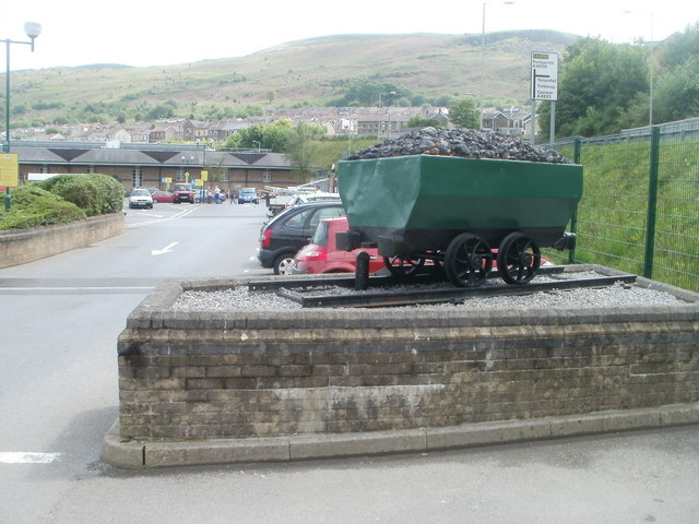 A stone memorial at Porth commemorating those killed in the Cymmer Colliery explosion.