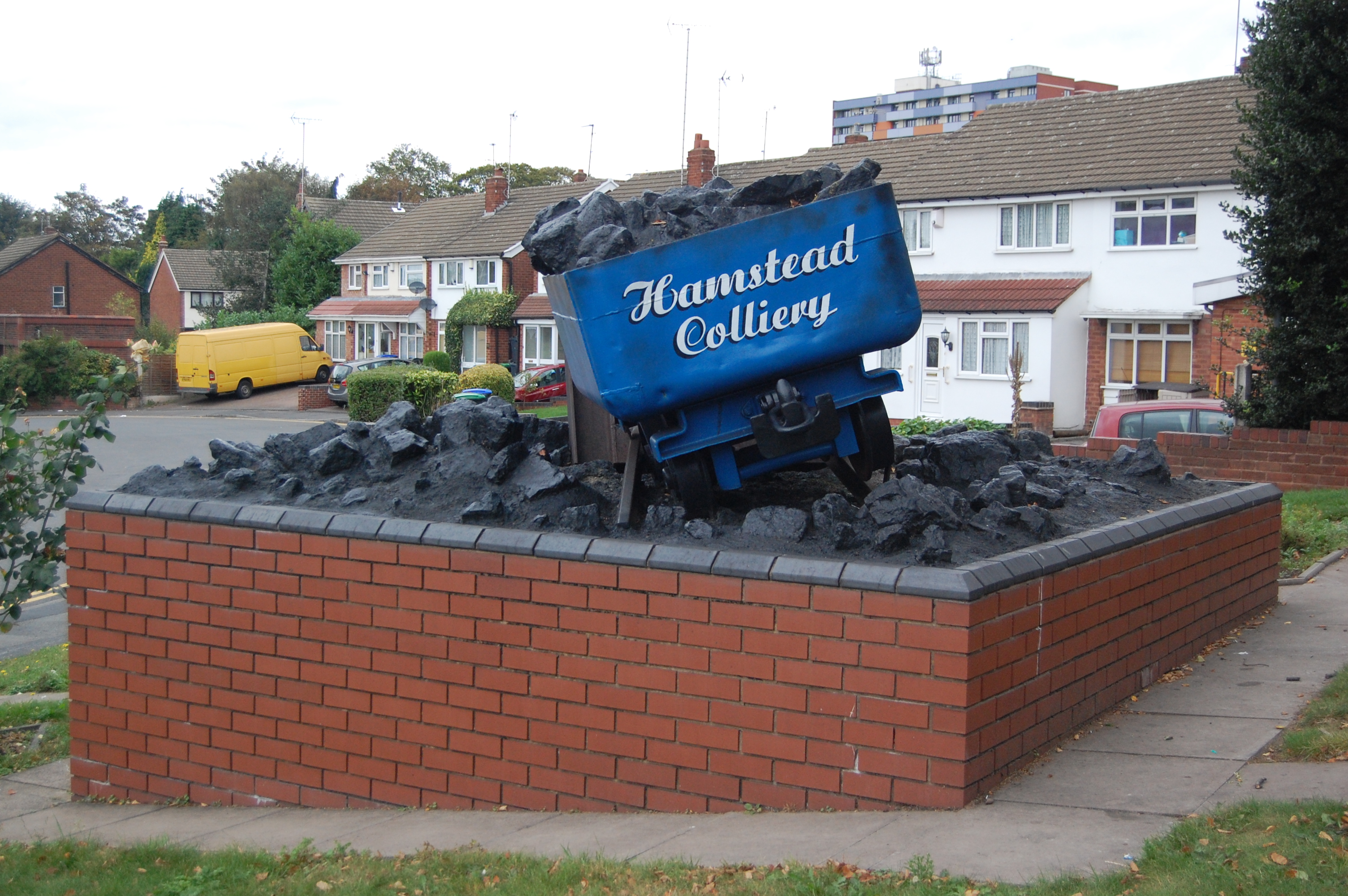 The memorial to the 26 men killed in the 1908 Hamstead Colliery fire, erected in 2008 near the former pithead.
