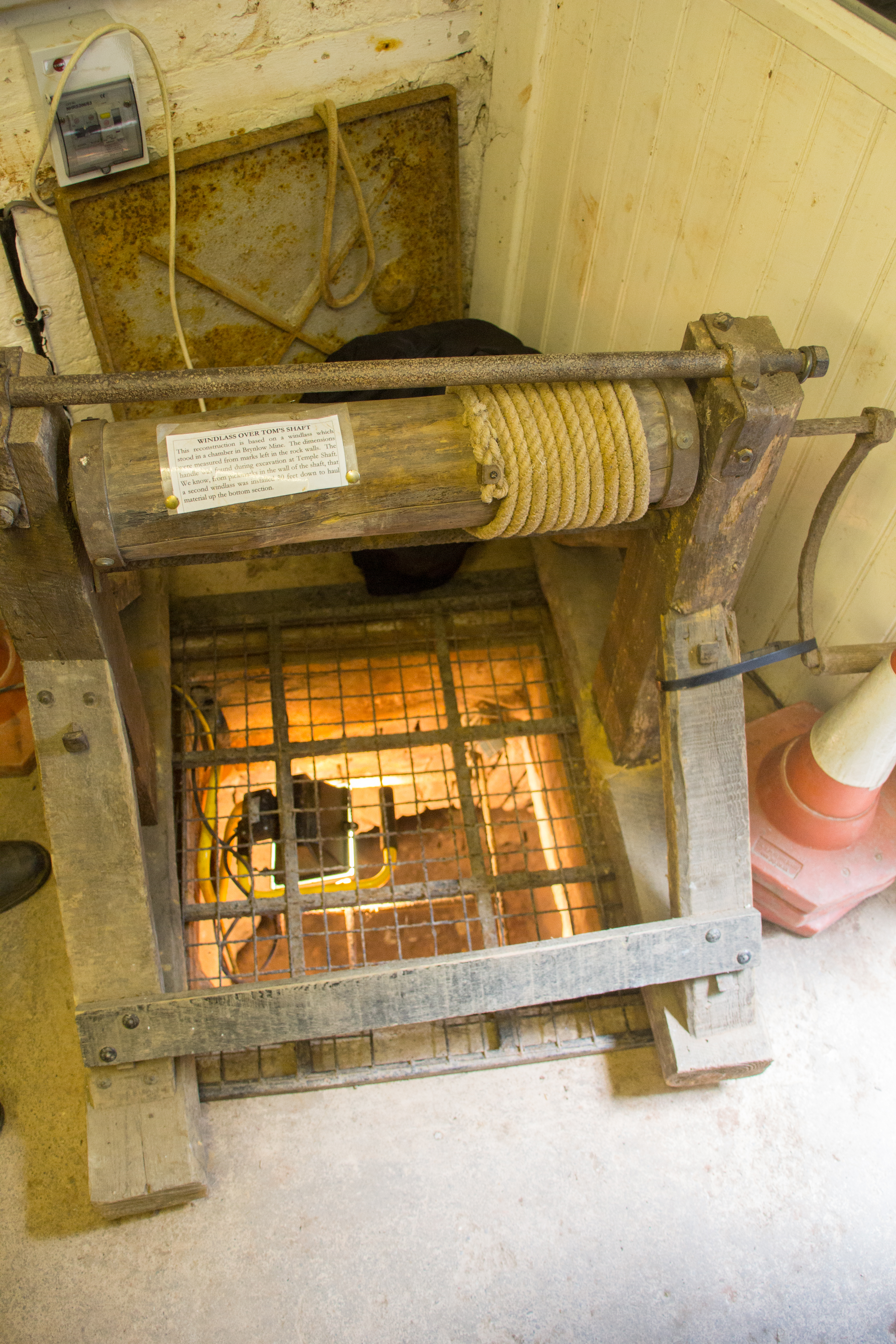 Tom's Shaft at Alderley Edge Mines, found in 1999 during repair work on the visitor path.