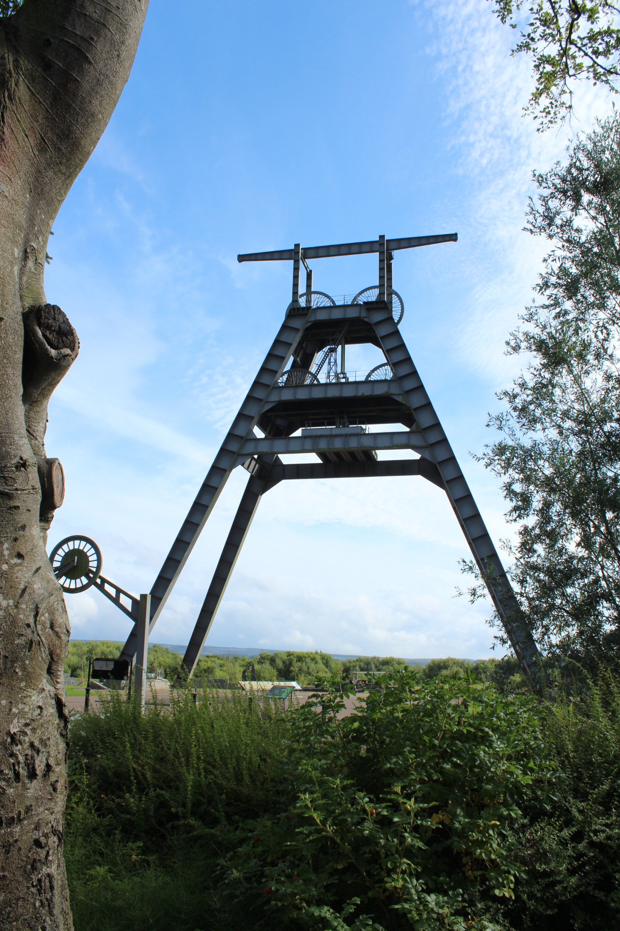 The restored A-Frame headgear at the former Barony Colliery, Auchinleck.