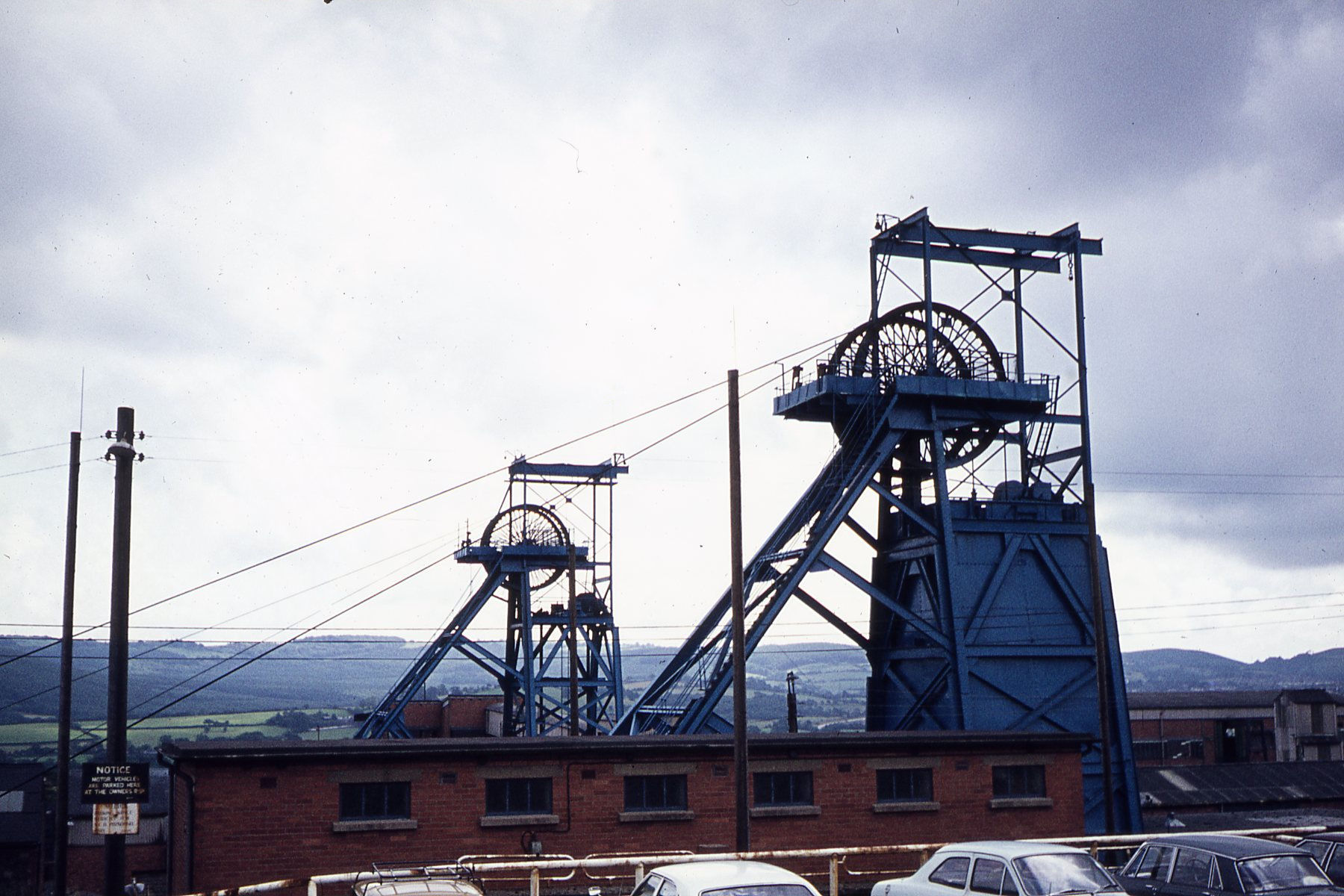 The pithead winding towers of Bedwas Navigation Colliery, where three men died in an underground explosion in 1912