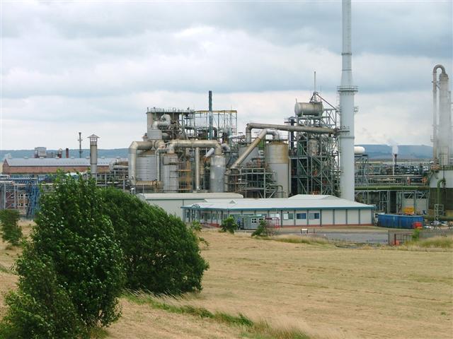 The Billingham chemical works, above the sealed anhydrite workings.