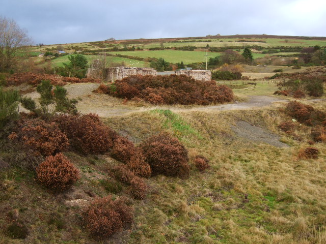The remains of one of the buildings at The Bog's lead mine, Shropshire.