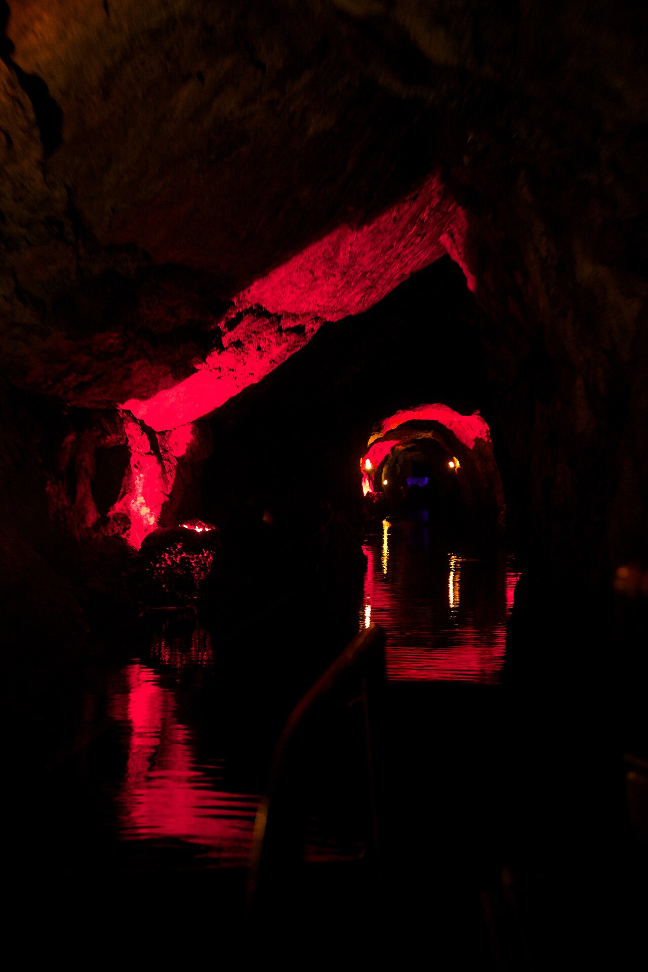 The interior of King Arthur's Labyrinth, a tourist attraction built into the former underground workings of Braichgoch Slate Mine.