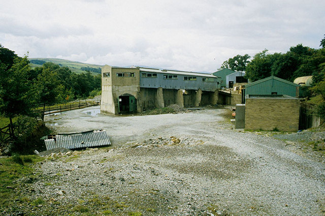 The main entrance and mine buildings at Cambokeels Mine, Weardale, County Durham.