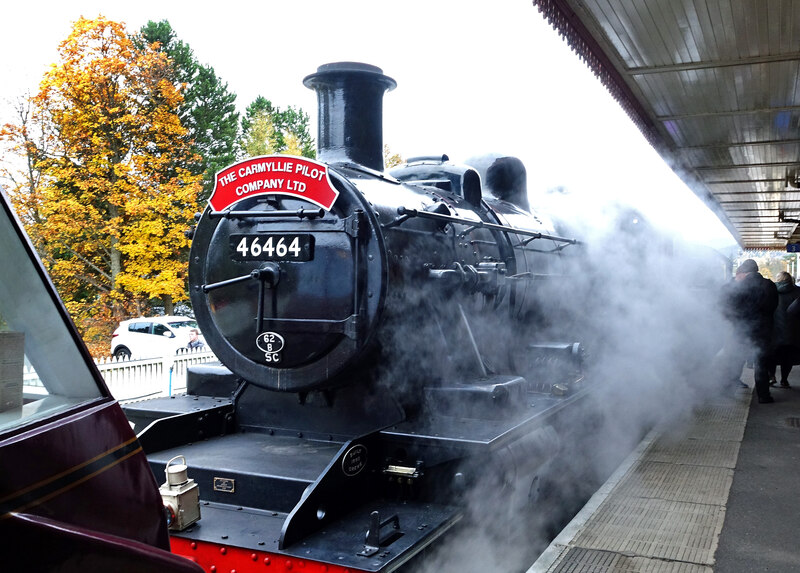 A memorial to the Carmyllie Pilot, the branch train that served the quarries.