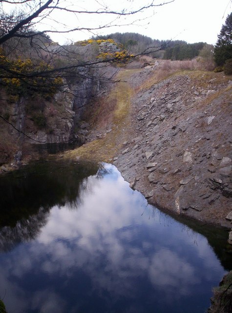 The disused flagstone quarry at Carmyllie in Angus.