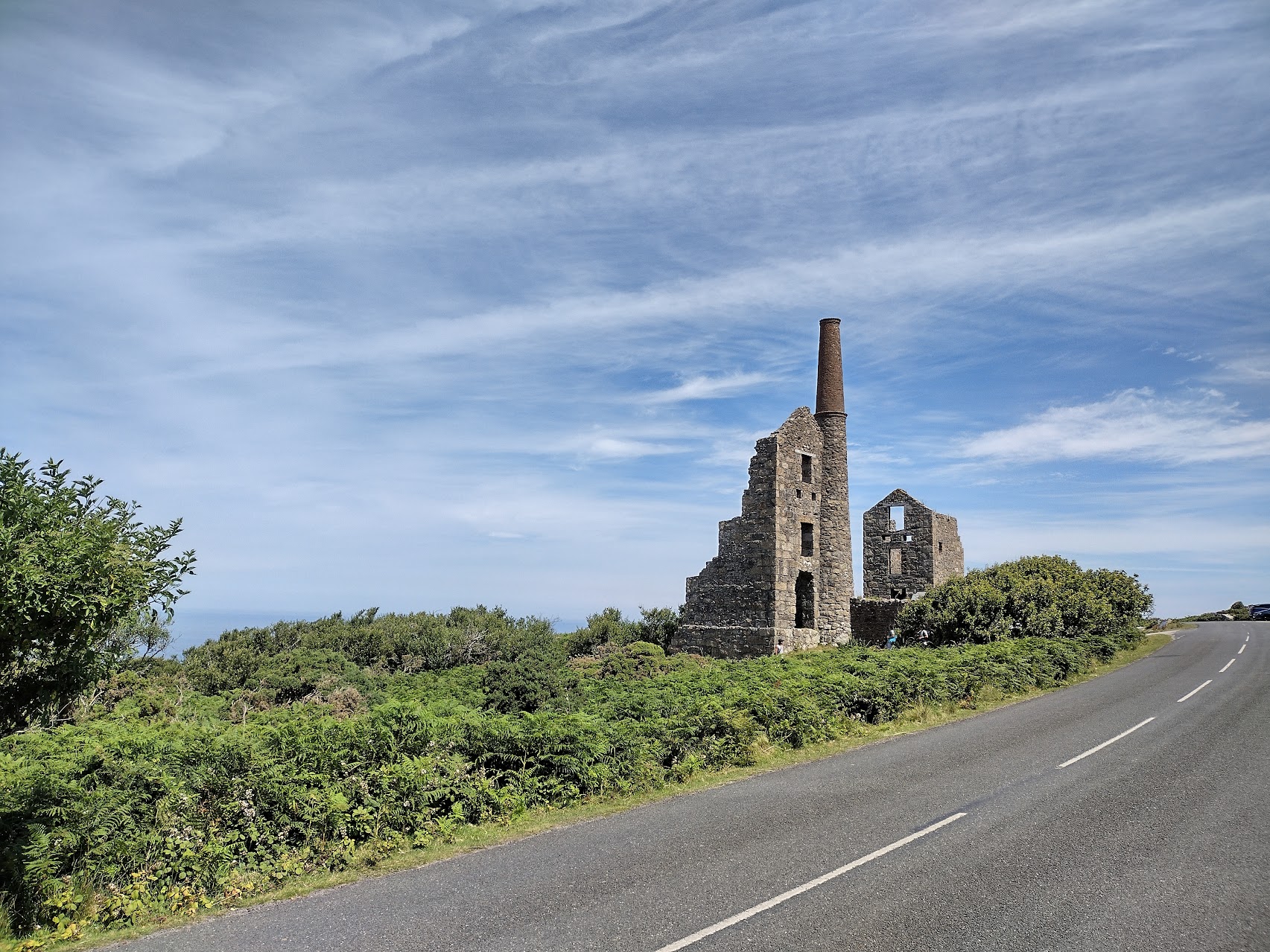 The two surviving 1871 engine houses at Carn Galver Mine, Cornwall.