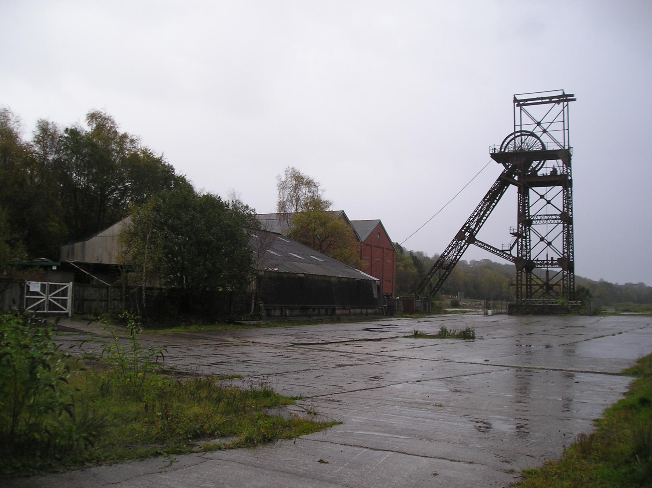 The listed headframe over Cefn Coed's downcast shaft, which reached 2,106 feet.