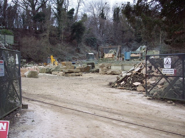 A working face at Chilmark Stone Quarry.