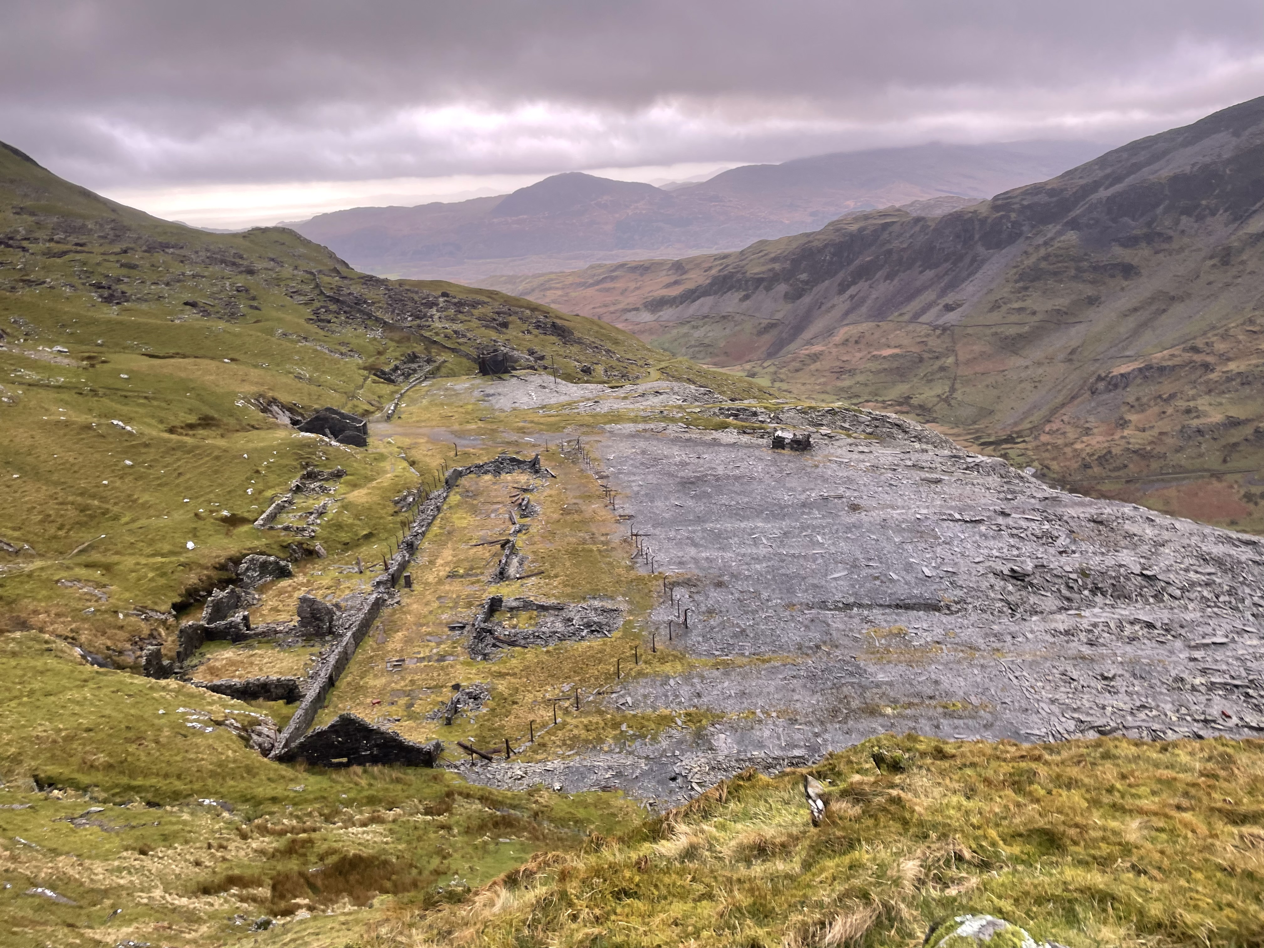 Underground dressing floors surviving at Croesor Quarry, Gwynedd.