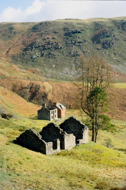 The surviving smithy building at Cwm Elan Mine in the Elan Valley, Powys.