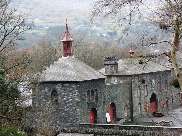 The 1870s quarry workshops at Gilfach Ddu, now home to the National Slate Museum.