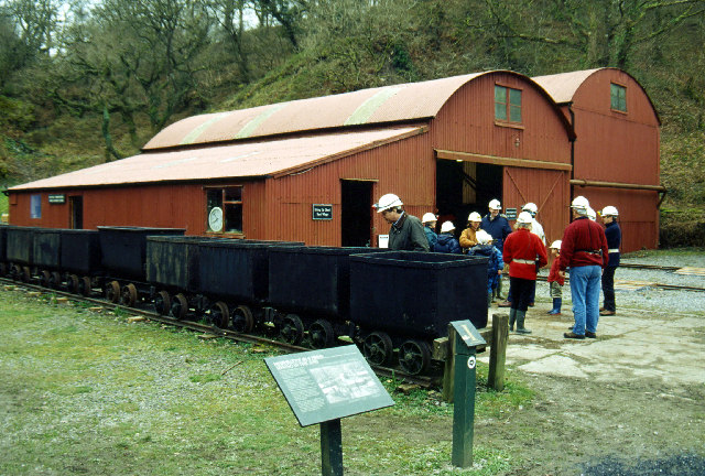 Visitors preparing for an underground tour at Dolaucothi Gold Mine.