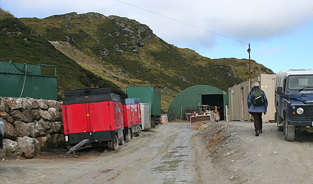 Surface buildings at Foss Mine near Aberfeldy, Perth and Kinross.