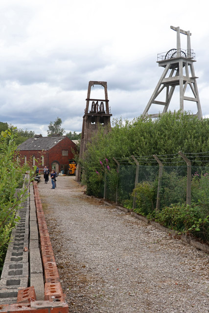One of the two original pit headgears still standing at the former Foxfield Colliery, now part of the Foxfield Railway heritage site.