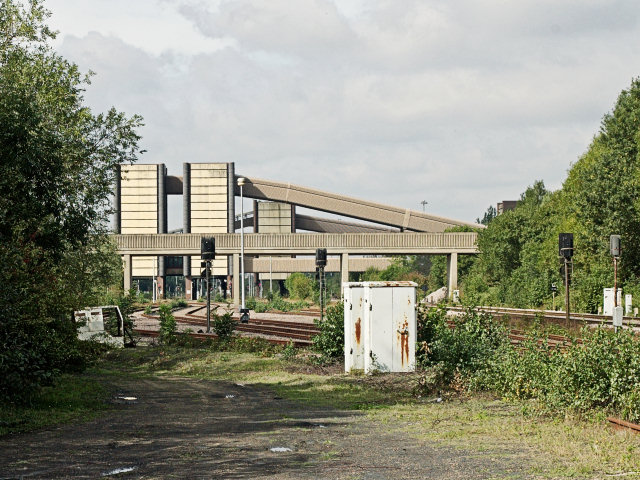 The coal loading hoppers at Gascoigne Wood Mine photographed in September 2006, during the demolition of the mine that had been the single surface point of the Selby coalfield