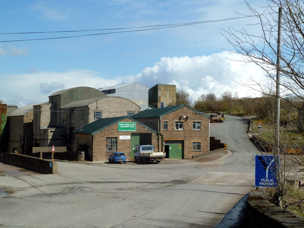 The Cavendish Mill fluorspar processing site near Eyam, built in 1965 by Laporte Minerals to replace the original Glebe Mines plant.