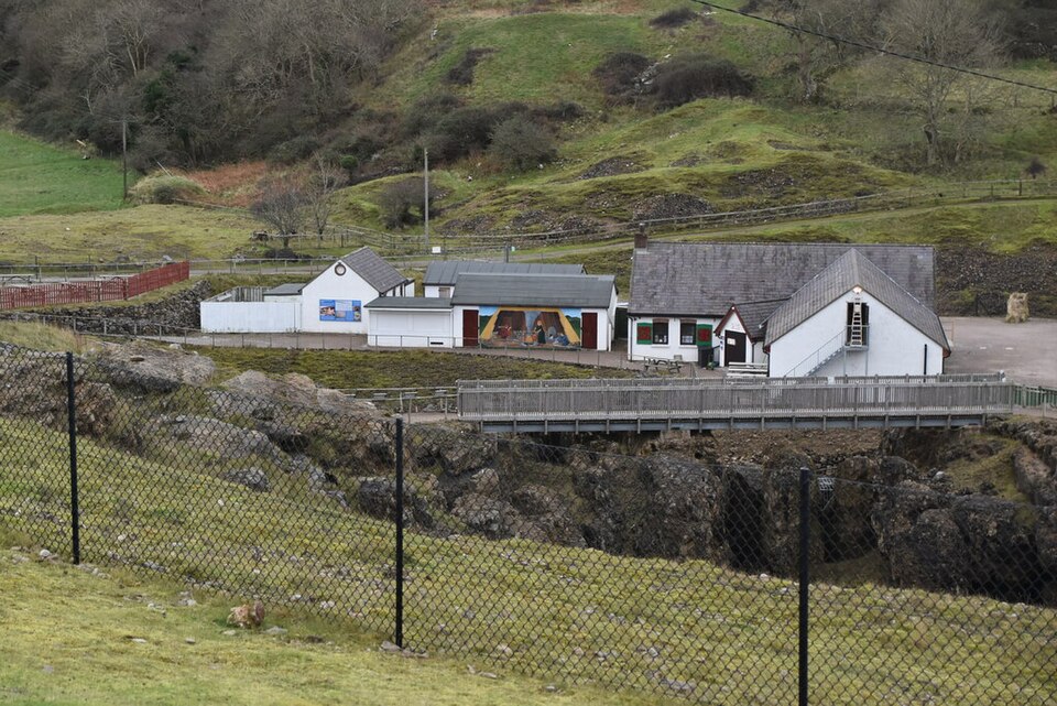The surface opencast workings at the Great Orme copper mine, the oldest visible part of the site.