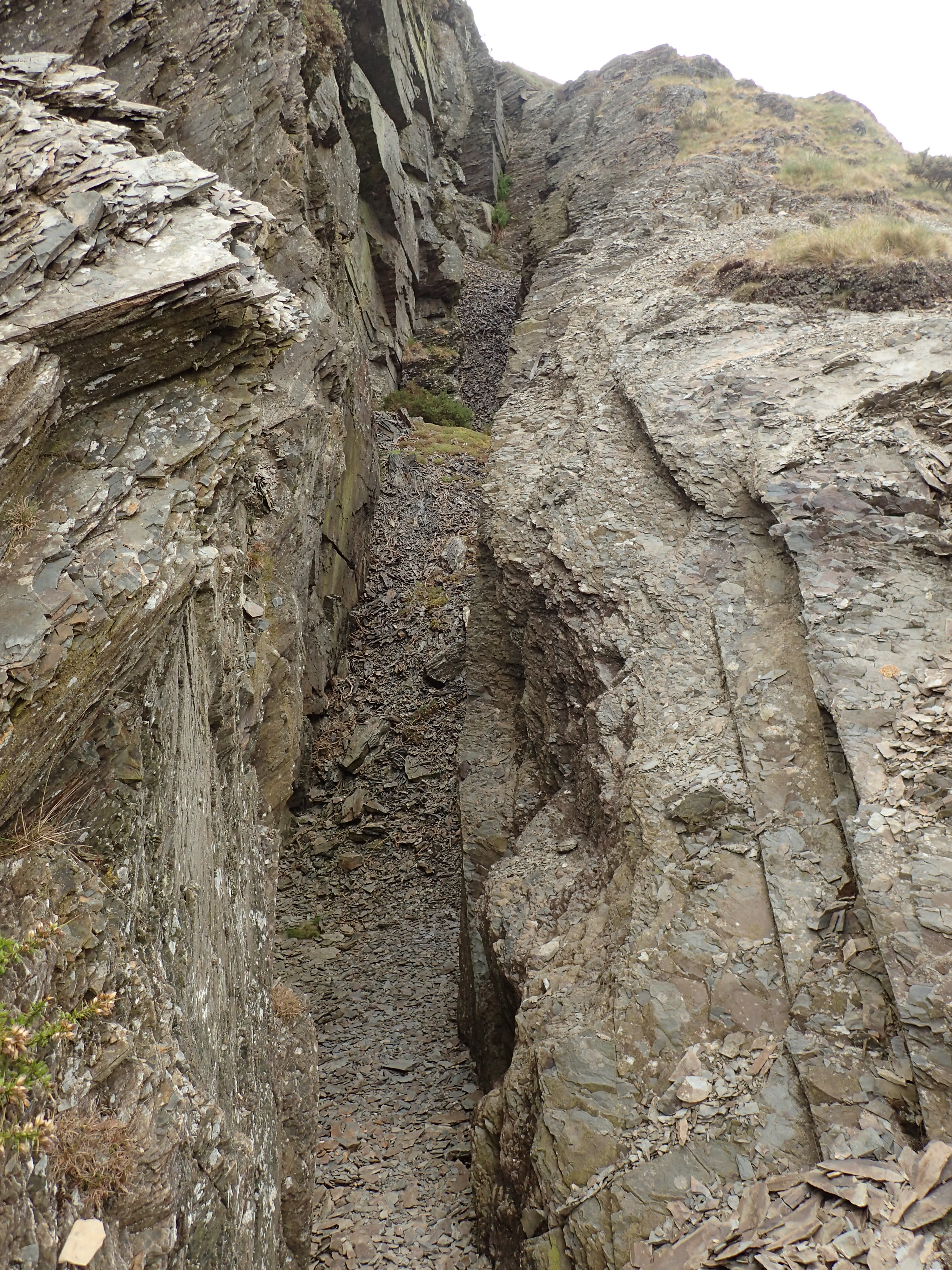 Surviving remains of Grogwynion Lead Mine above the River Ystwyth, Ceredigion.