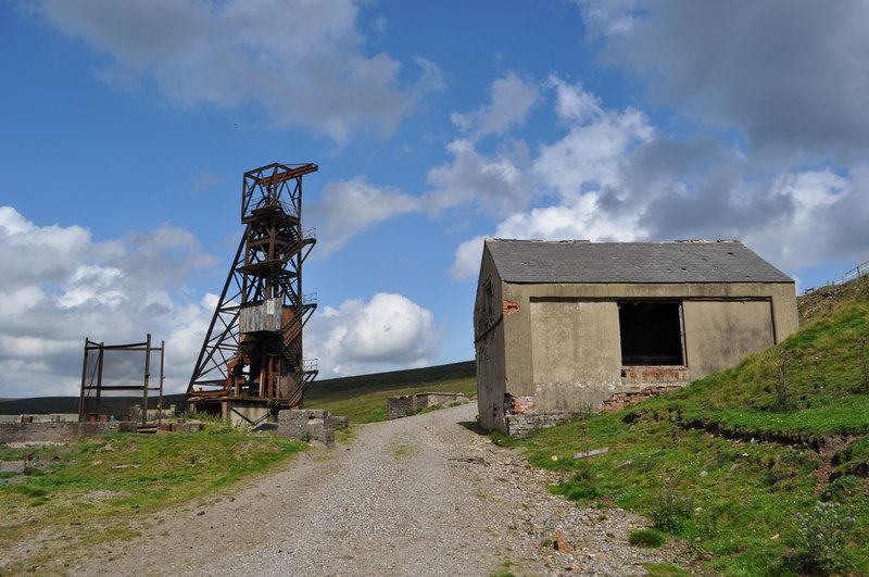 The steel headgear at Groverake Mine, Rookhope, Weardale