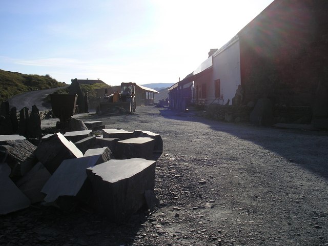 The mine buildings and spoil at the head of Honister Pass.