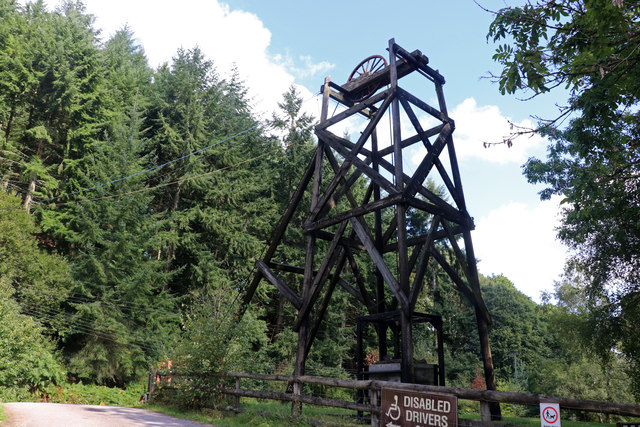 Pit head gear re-erected on the surface at Hopewell Colliery.