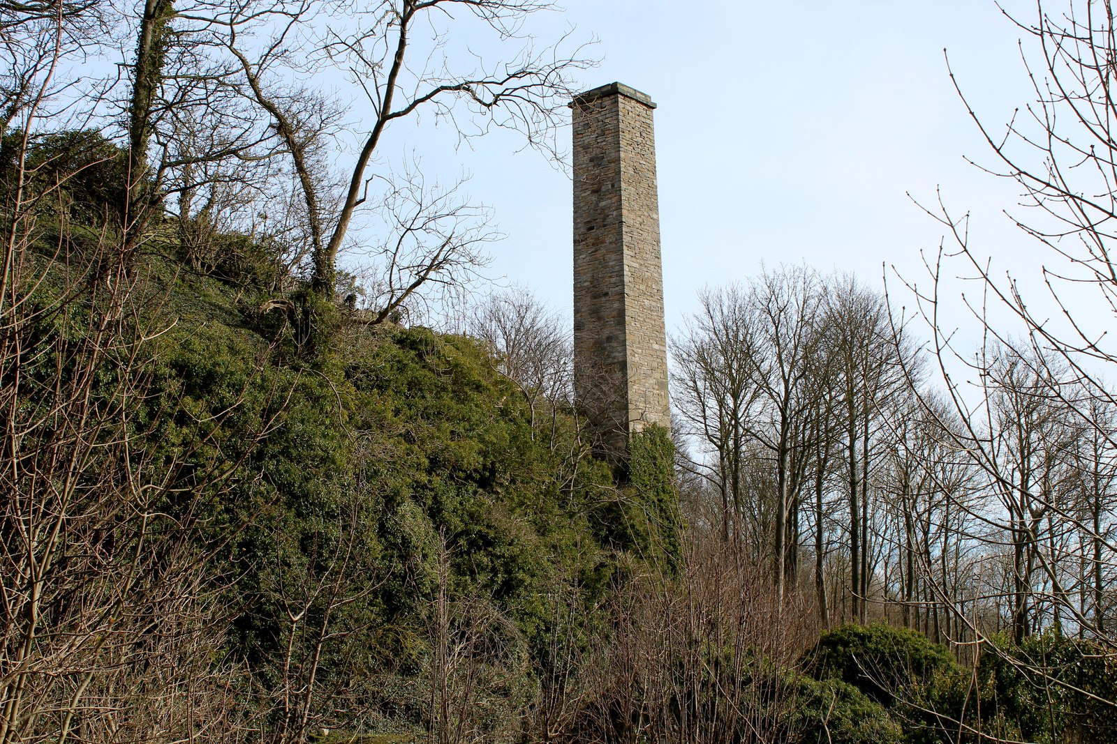 The surviving chimney of the Keld Heads lead smelt mill, above Preston-under-Scar in Wensleydale.