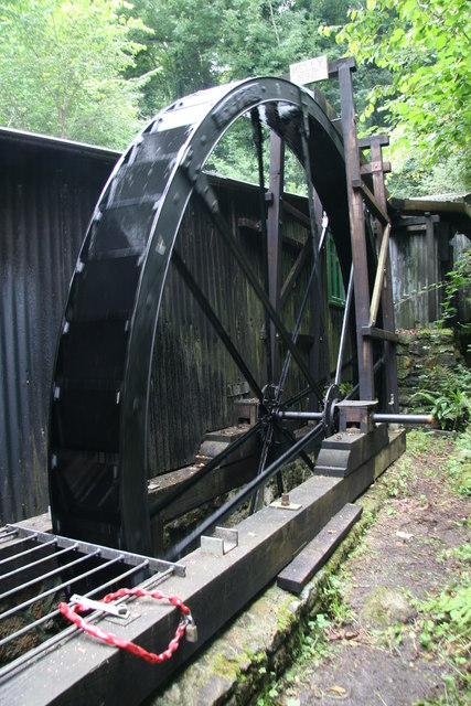 The restored waterwheel that drove the ore-dressing plant at Kelly Mine.