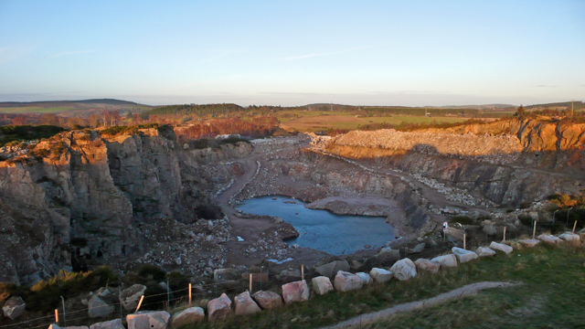 Kemnay granite quarry, Aberdeenshire.