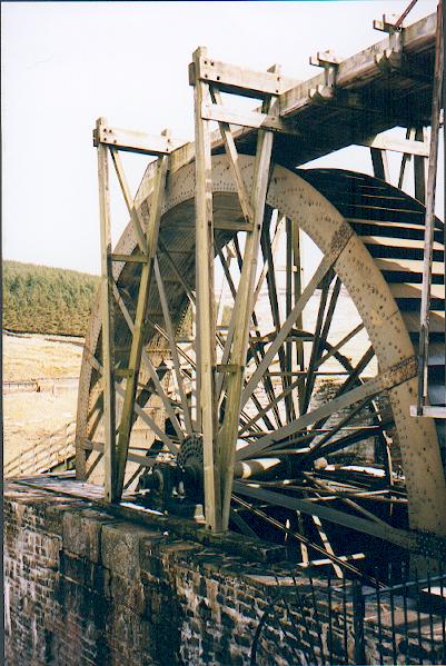 The Killhope Wheel, the restored waterwheel that powered the mine's crushing and jigging machinery.