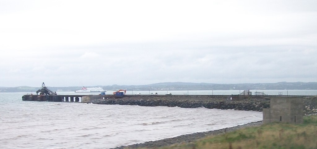 The jetty at Kilroot Salt Mine, on the shore of Belfast Lough