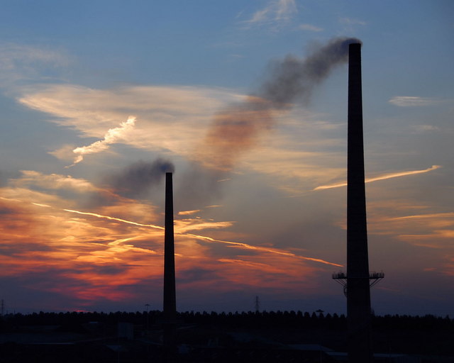 Brickworks chimneys at Whittlesey, a landmark of the district's long brickmaking history.