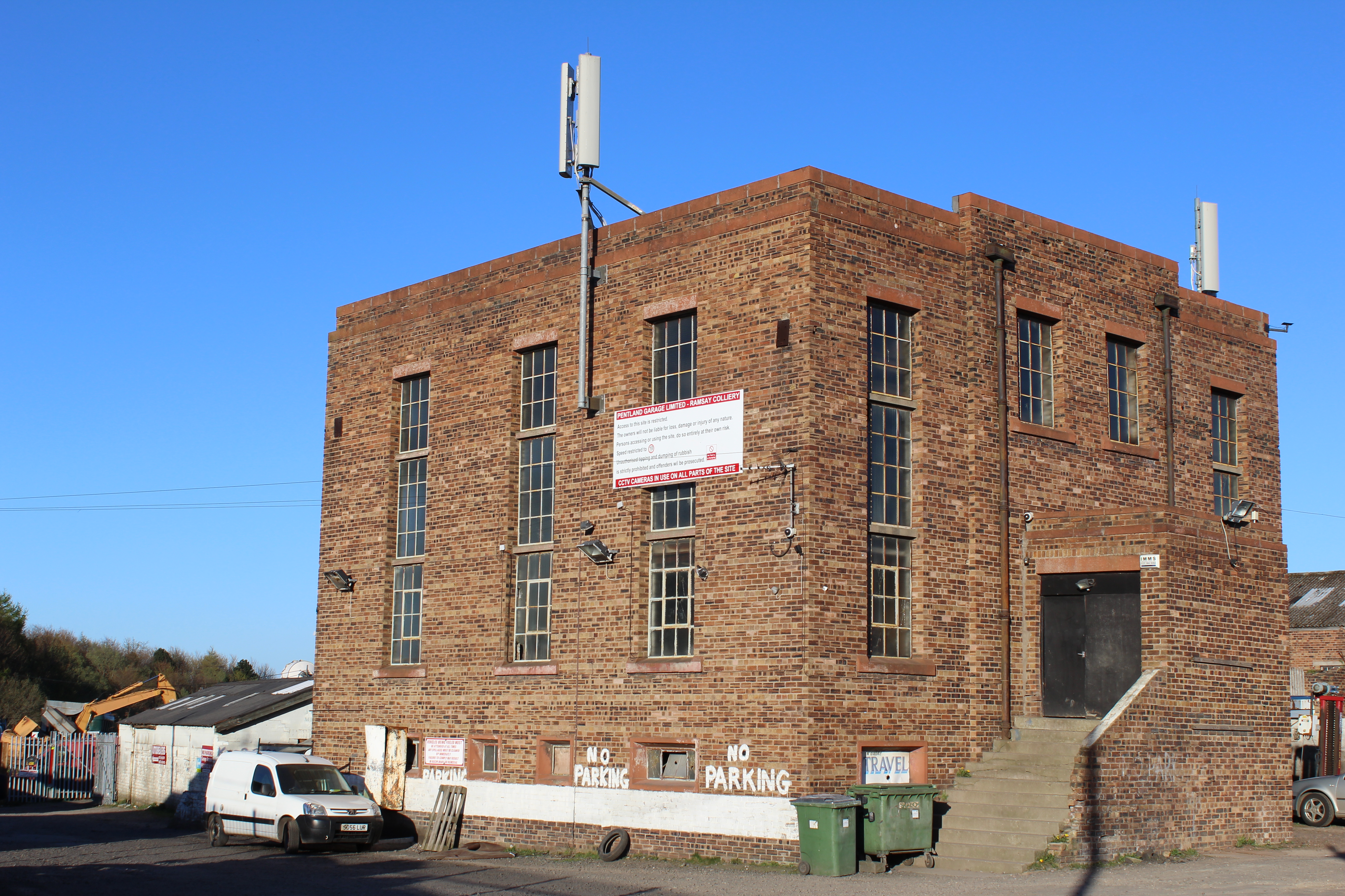 A surviving Ramsay Colliery building on Engine Road in Loanhead, now in other use.