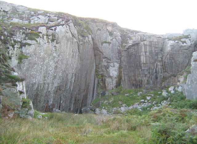 One of the granite quarries cut into the east side of Lundy by the Lundy Granite Company.