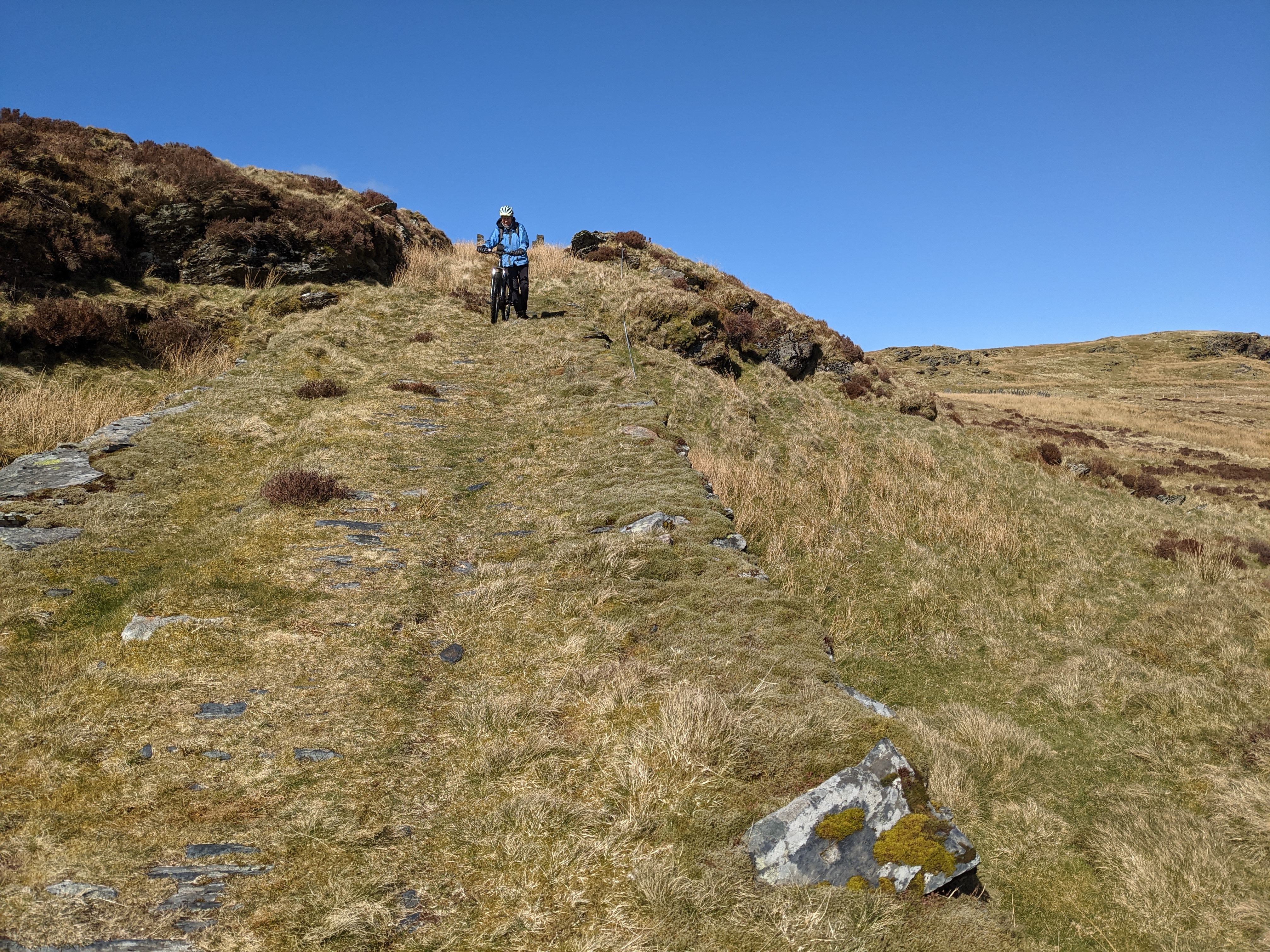 The quarry's incline, photographed among the abandoned surface workings above Blaenau Ffestiniog.