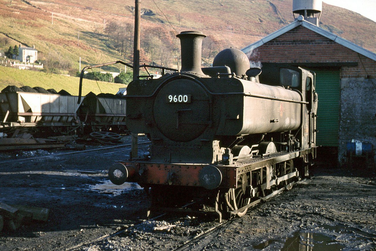 Locomotive 9600 at Merthyr Vale Colliery, 1969