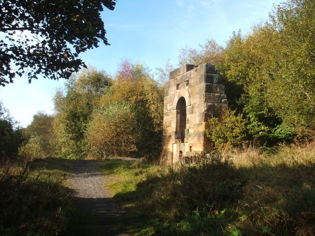 The ruined 1859-60 Cornish pumping engine house at Millclose Mine.