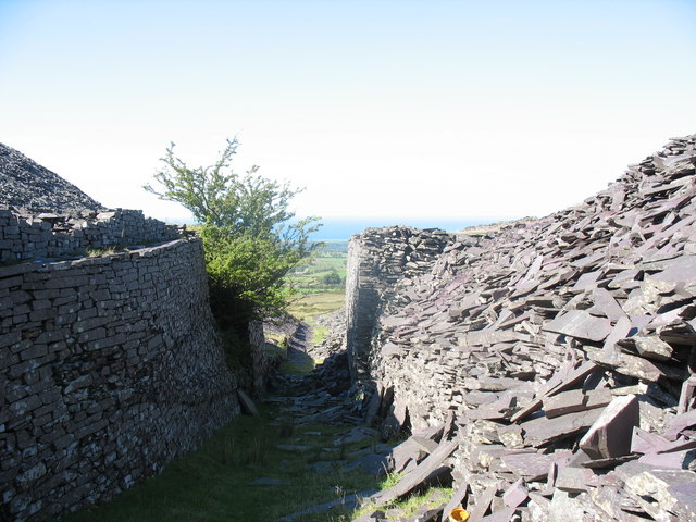 The main internal incline at Moel Tryfan Quarry, used to move slate within the workings.