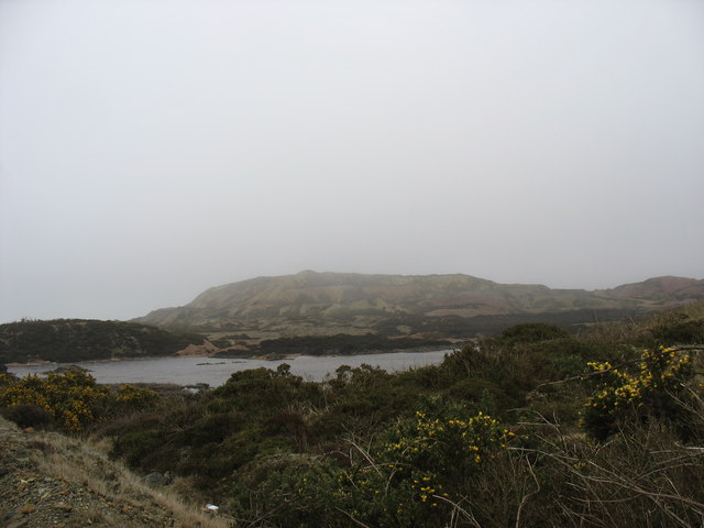 Flooded copper pits below the summit of Parys Mountain, part of the extensive combined workings shared by Mona and neighbouring Parys Mine.