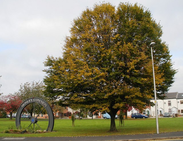 A marker at Mosley Common, Tyldesley, commemorating the colliery that once stood here, one of the biggest in Lancashire