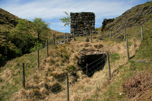 The adit entrance at Nant-y-Garw lead mine, near Rhayader, Powys.