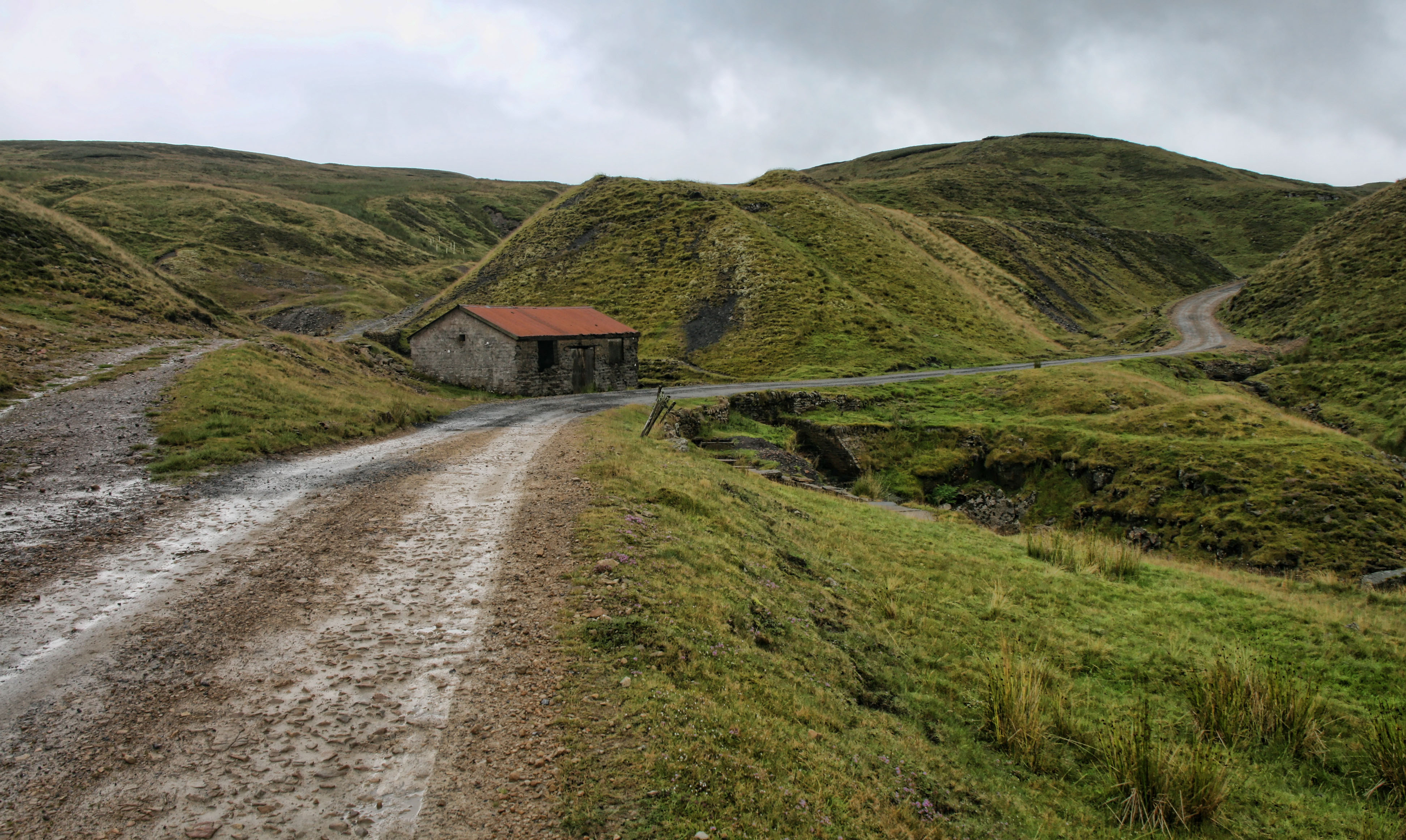 Former mine buildings and workings at Nenthead in the North Pennines.