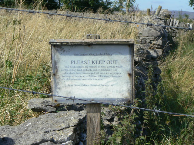 Overgrown surface depressions and hillocks marking former shafts and workings at New Venture Mine, Bradwell Moor