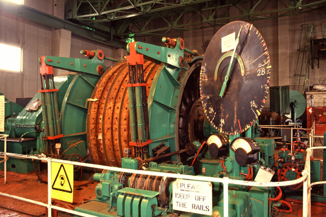 The colliery's winding engine, photographed in January 1993, shortly before closure.