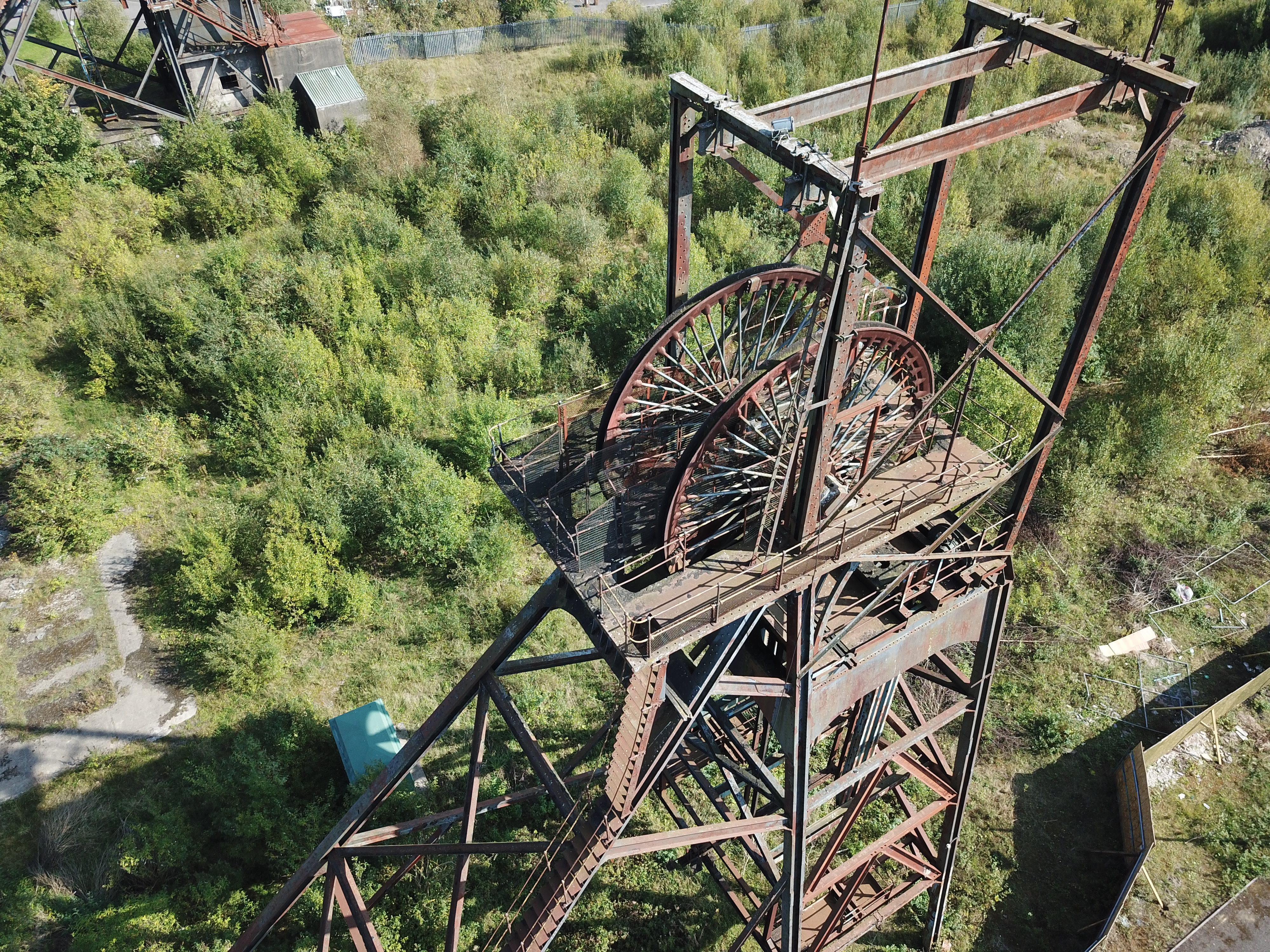 The surviving No.2 shaft headframe at the former Penallta Colliery, now part of Parc Penallta.