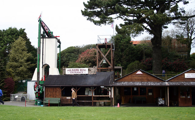 Entrance area of Poldark Mine, an 18th-century Cornish tin mine reopened as a show mine near Wendron.
