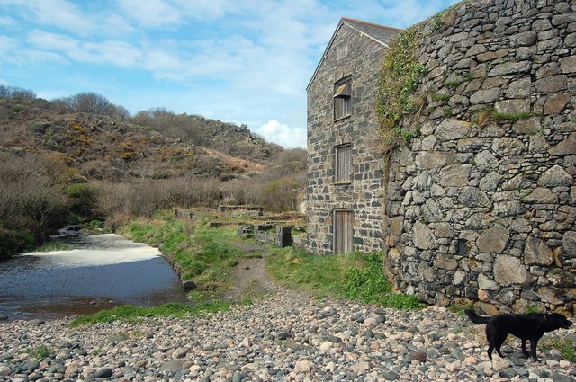 The ruins of the Old Serpentine Works at Poltesco, Lizard Peninsula