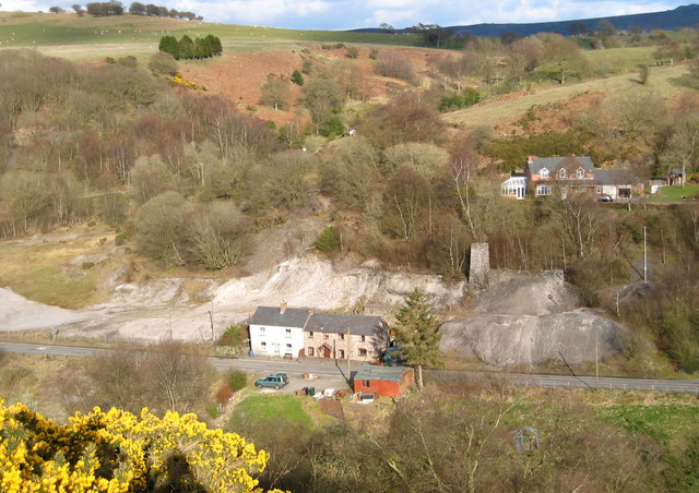 Surviving surface remains of old mine workings near Roman Gravels Mine, Shropshire.